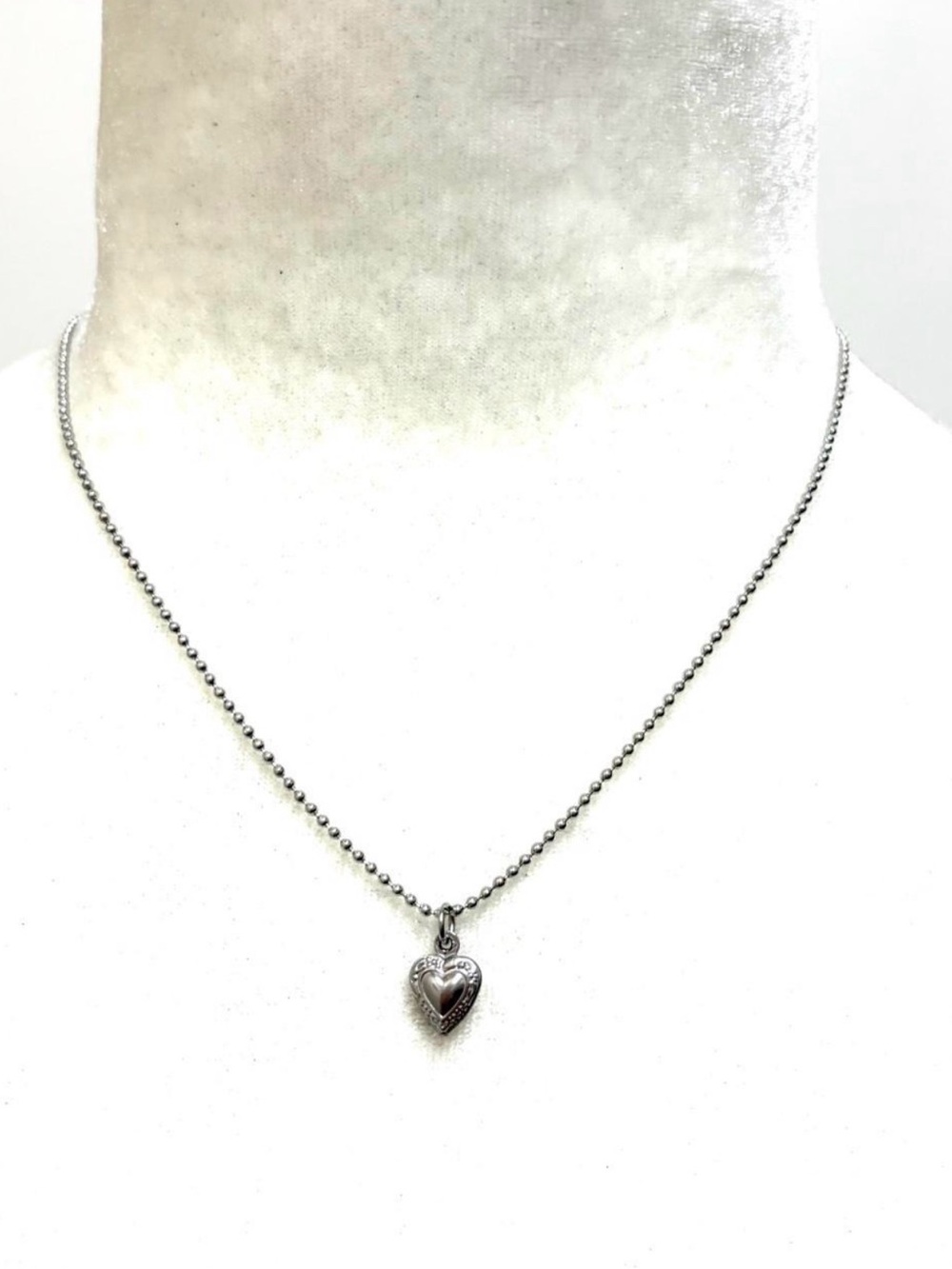 Stainless Steel Silver Color Mini Heart Pendant Necklace - Women's Jewelry